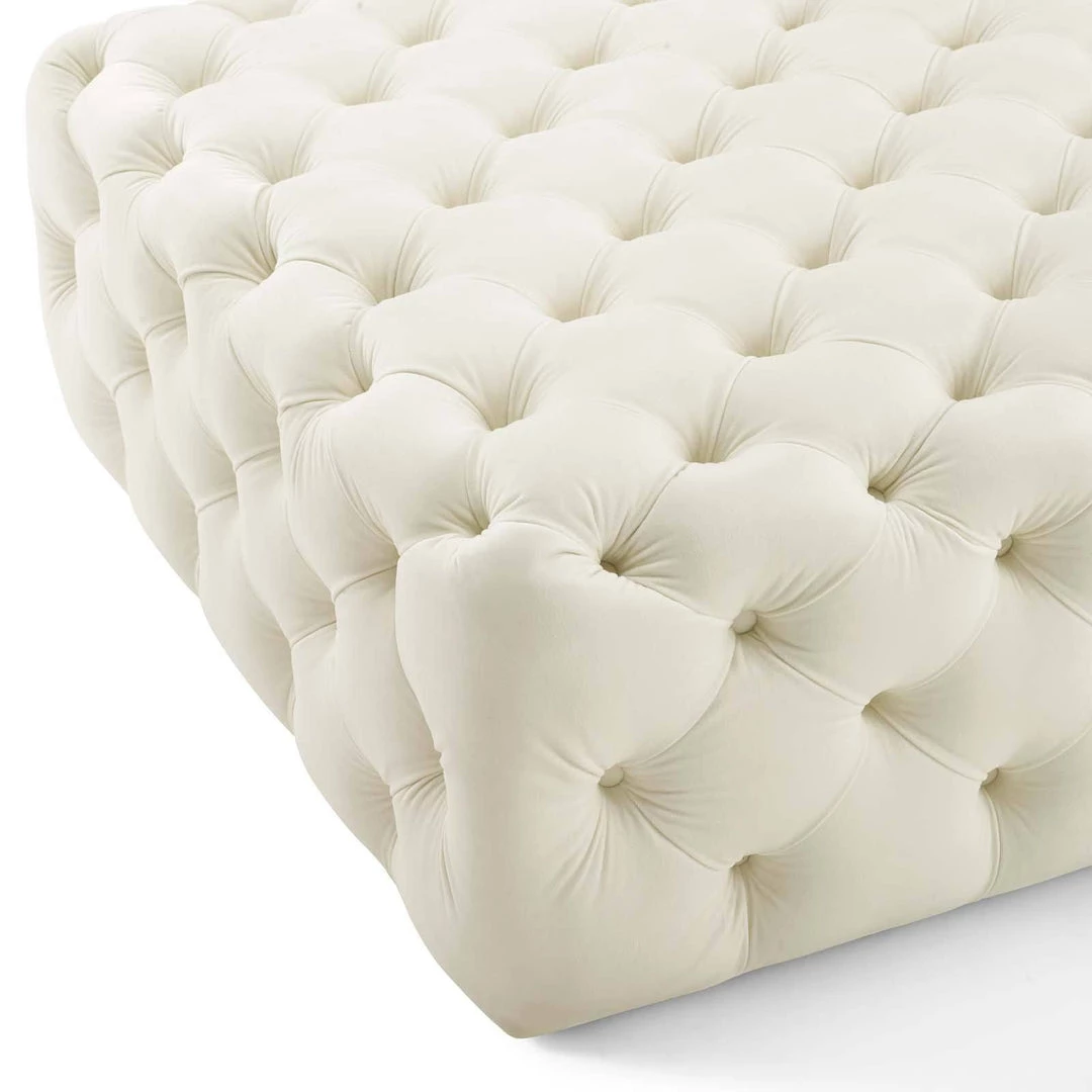 Modway Amour Tufted Button Large Square Performance Velvet Ottoman Ivory 4 Modway Amour Tufted Button Large Square Performance Velvet Ottoman Ivory