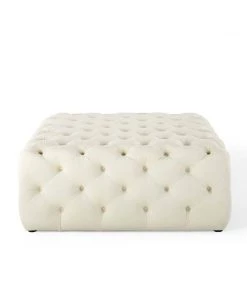 Modway Amour Tufted Button Large Square Performance Velvet Ottoman Ivory 10 Modway Amour Tufted Button Large Square Performance Velvet Ottoman Ivory