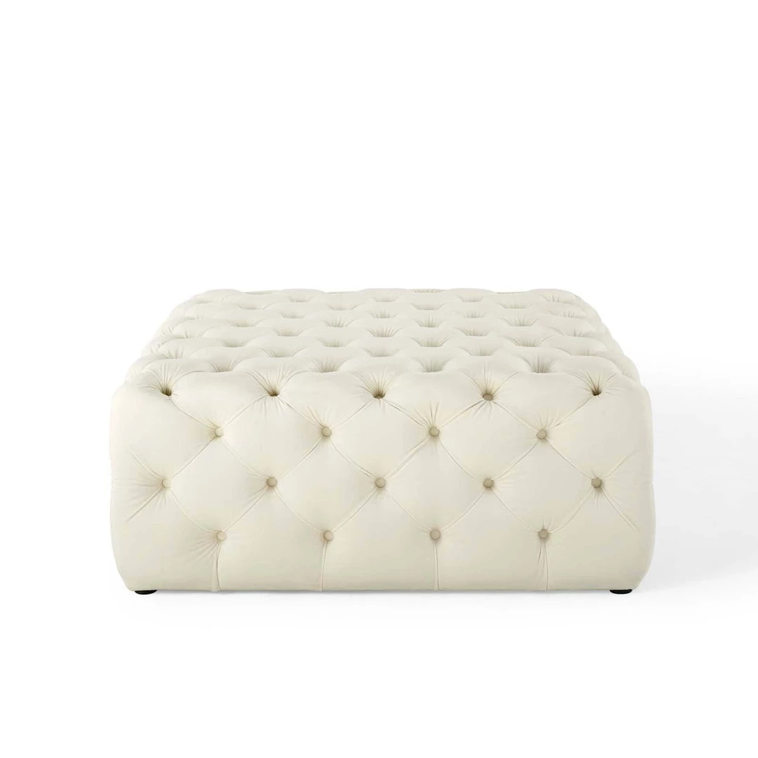 Modway Amour Tufted Button Large Square Performance Velvet Ottoman Ivory 3 Modway Amour Tufted Button Large Square Performance Velvet Ottoman Ivory