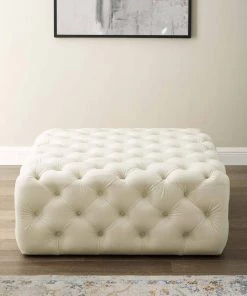 Modway Amour Tufted Button Large Square Performance Velvet Ottoman Ivory 14 Modway Amour Tufted Button Large Square Performance Velvet Ottoman Ivory