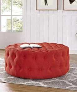 Modway Ottomans Amour Upholstered Fabric Ottoman Atomic Red