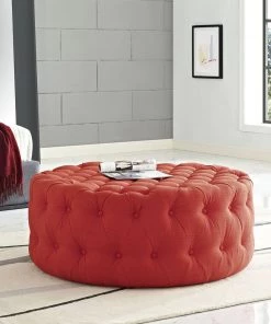 Modway Ottomans Amour Upholstered Fabric Ottoman Atomic Red