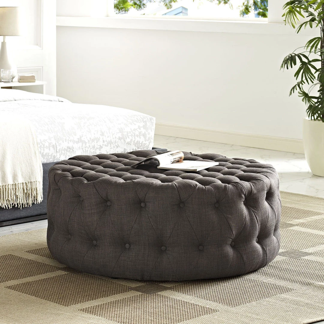 Modway Amour Upholstered Fabric Ottoman Brown 5 Modway Amour Upholstered Fabric Ottoman Brown