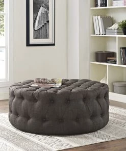 Modway Amour Upholstered Fabric Ottoman Brown 9 Modway Amour Upholstered Fabric Ottoman Brown