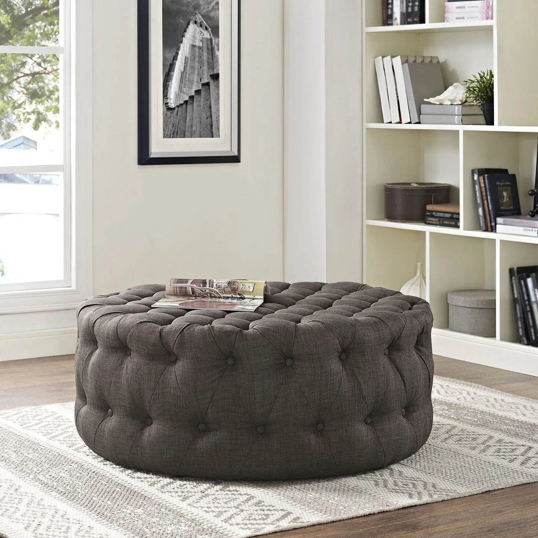 Modway Amour Upholstered Fabric Ottoman Brown 4 Modway Amour Upholstered Fabric Ottoman Brown
