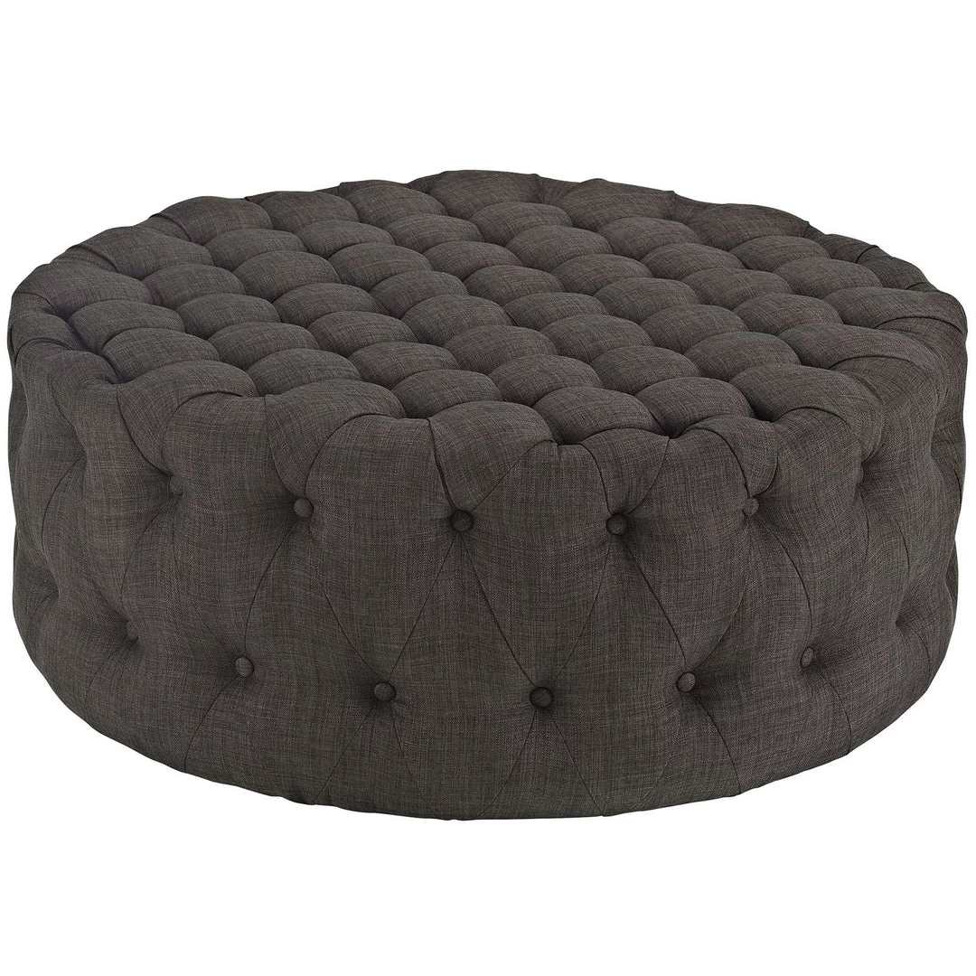 Modway Amour Upholstered Fabric Ottoman Brown 1 Modway Amour Upholstered Fabric Ottoman Brown