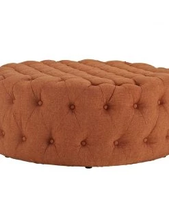 Modway Ottomans Amour Upholstered Fabric Ottoman Orange