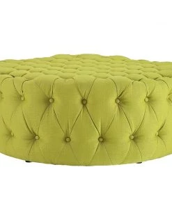 Modway Ottomans Amour Upholstered Fabric Ottoman Wheatgrass