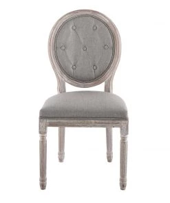 Modway Arise Vintage French Upholstered Fabric Dining Side Chair Set Of 2 Light Gray Dining Chairs