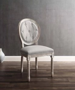 Modway Arise Vintage French Upholstered Fabric Dining Side Chair Set Of 2 Light Gray Dining Chairs