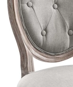 Modway Arise Vintage French Upholstered Fabric Dining Side Chair Set Of 2 Light Gray Dining Chairs