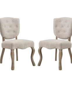 Modway Dining Chairs Array Dining Side Chair Set Of 2 Beige