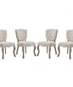 Modway Array Dining Side Chair Set Of 4 Beige Dining Chairs