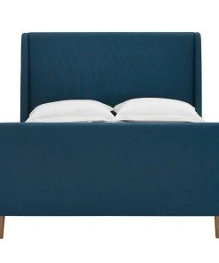 Modway Beds Aubree Queen Upholstered Fabric Sleigh Platform Bed Azure