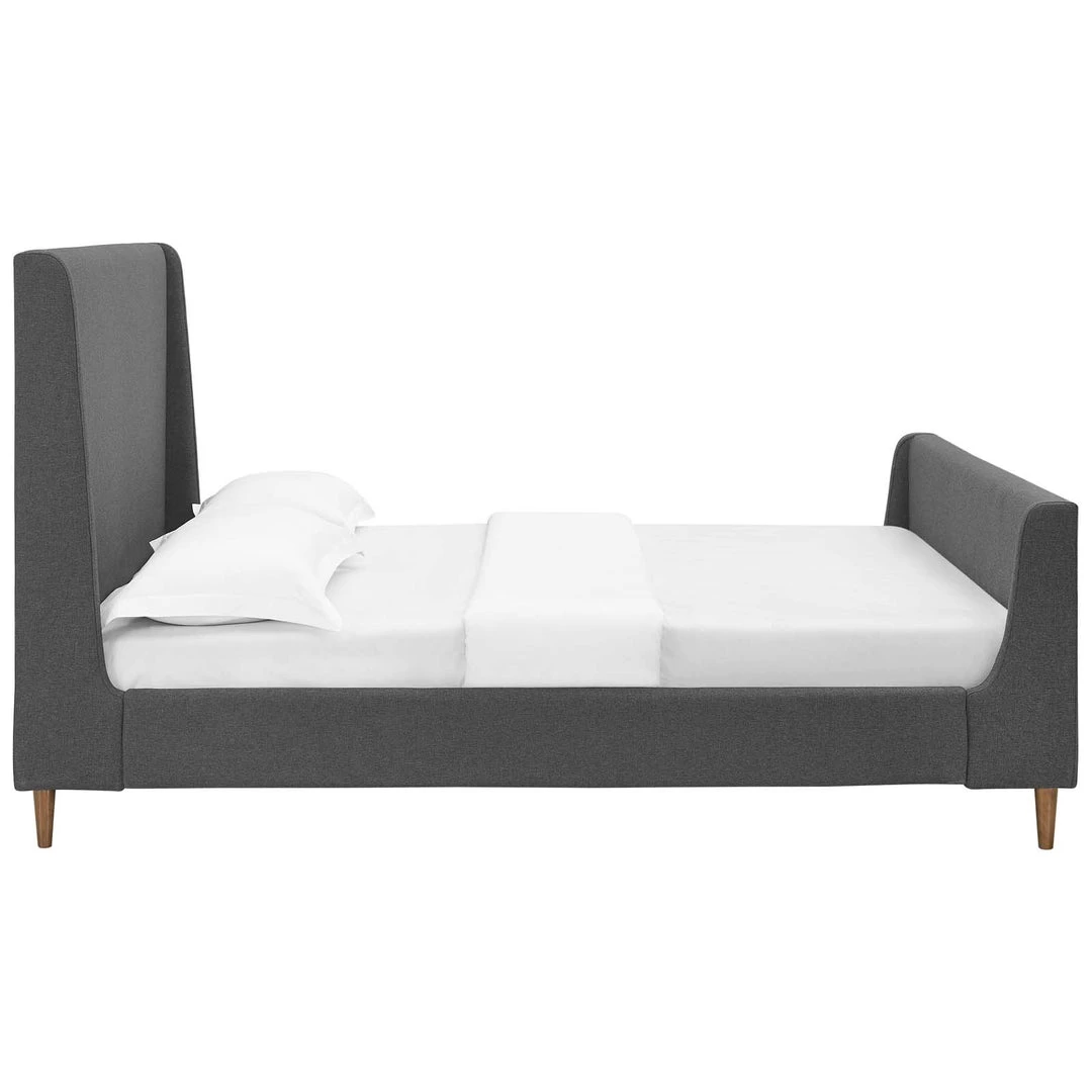 Modway Beds Aubree Queen Upholstered Fabric Sleigh Platform Bed Gray 3 Modway Beds Aubree Queen Upholstered Fabric Sleigh Platform Bed Gray