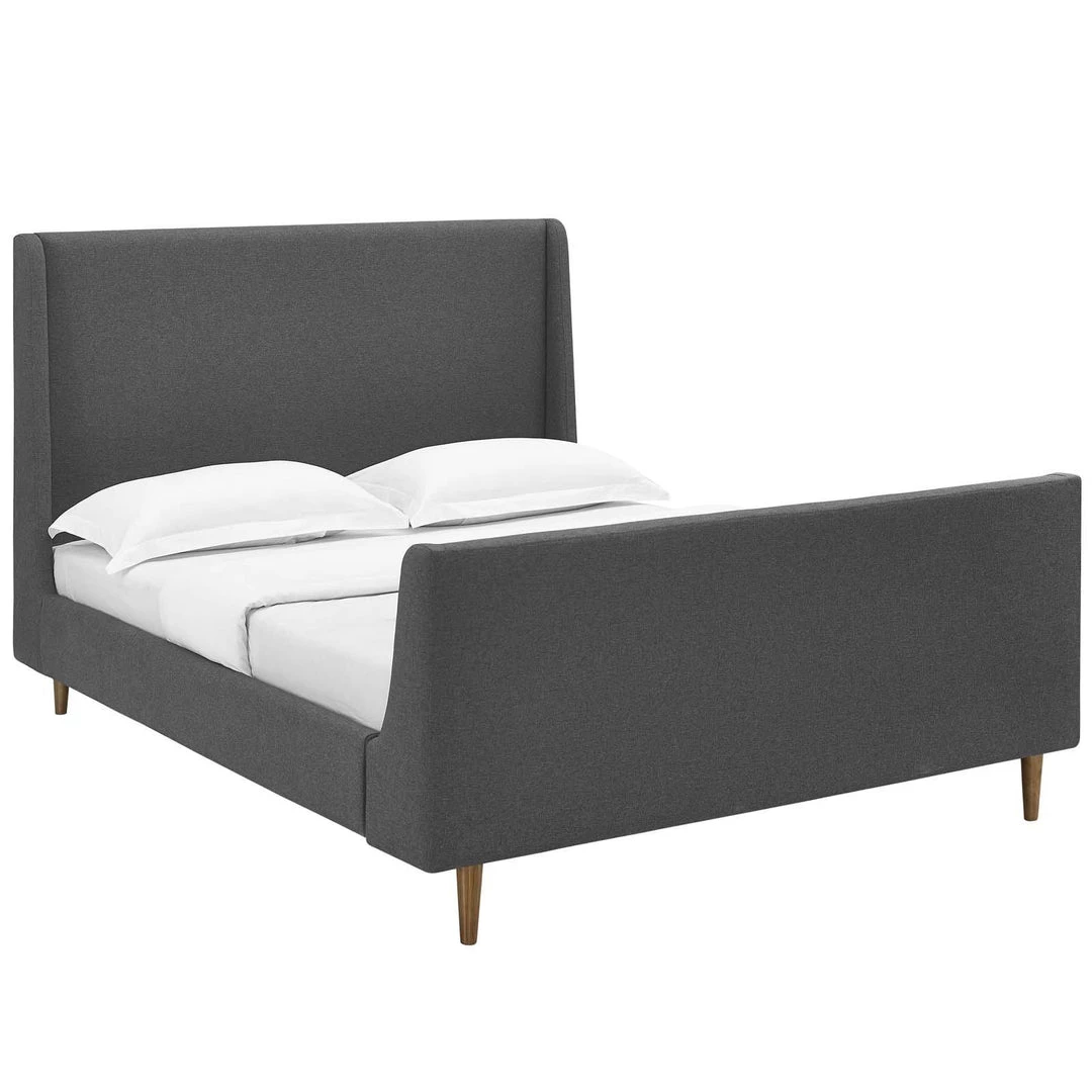 Modway Beds Aubree Queen Upholstered Fabric Sleigh Platform Bed Gray 1 Modway Beds Aubree Queen Upholstered Fabric Sleigh Platform Bed Gray