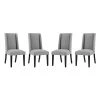 Modway Baron Dining Chair Fabric Set Of 4 Light Gray Dining Chairs