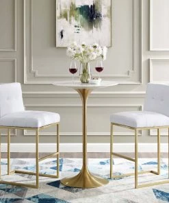 Modway Stools Baronet Bar Stool Upholstered Fabric Set Of 2 Gray