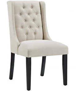 Modway Baronet Dining Chair Fabric Set Of 4 Beige