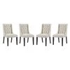 Modway Baronet Dining Chair Fabric Set Of 4 Beige