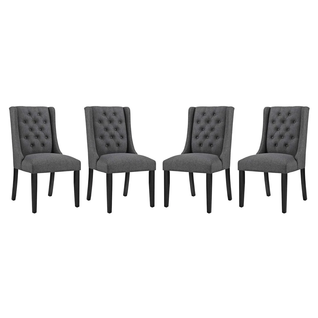 Modway Baronet Dining Chair Fabric Set Of 4 Gray 1 Modway Baronet Dining Chair Fabric Set Of 4 Gray