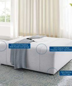 Modway Ottomans Bartlett Upholstered Fabric Ottoman Ivory