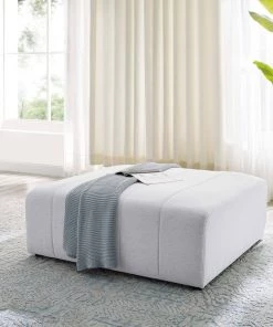 Modway Ottomans Bartlett Upholstered Fabric Ottoman Ivory