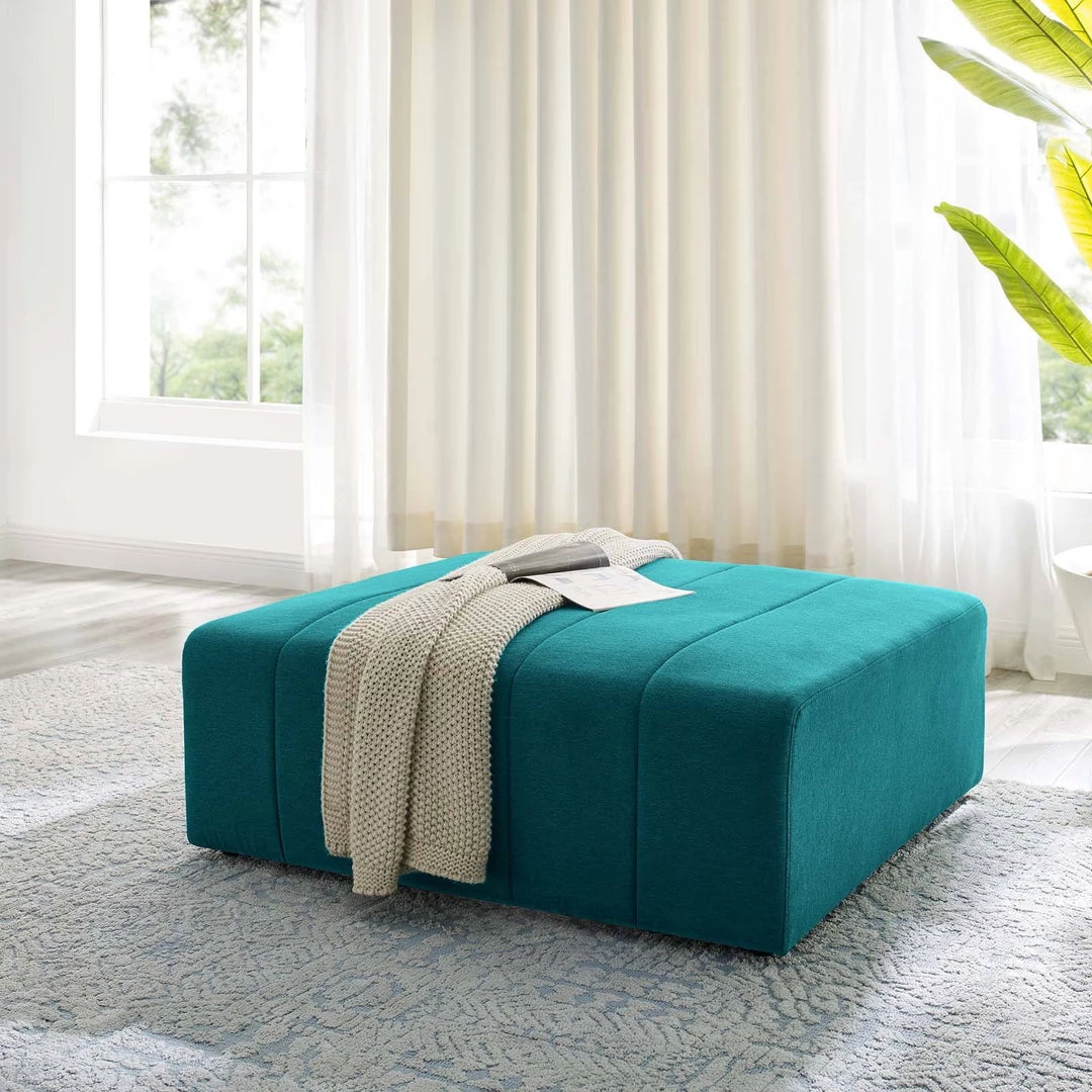 Modway Ottomans Bartlett Upholstered Fabric Ottoman Teal 7 Modway Ottomans Bartlett Upholstered Fabric Ottoman Teal