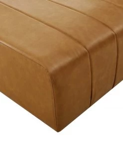 Modway Bartlett Vegan Leather Ottoman Tan
