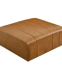 Modway Bartlett Vegan Leather Ottoman Tan