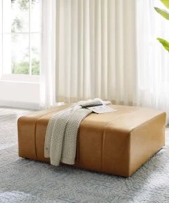 Modway Bartlett Vegan Leather Ottoman Tan