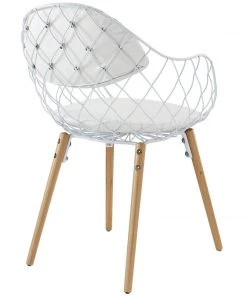 Modway Dining Chairs Basket Dining Set Set Of 4 White