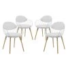 Modway Dining Chairs Basket Dining Set Set Of 4 White