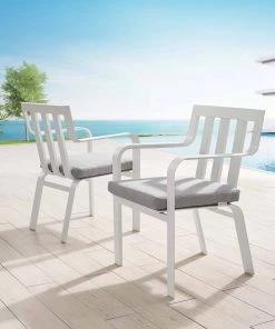 Modway Baxley Outdoor Patio Aluminum Armchair Set Of 2 White Gray Armchair Sets 16 Modway Baxley Outdoor Patio Aluminum Armchair Set Of 2 White Gray Armchair Sets