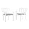 Modway Baxley Outdoor Patio Aluminum Armchair Set Of 2 White Gray Armchair Sets