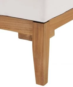 Modway Bayport Outdoor Patio Teak Wood Corner Chair Natural White Outdoor Sectional