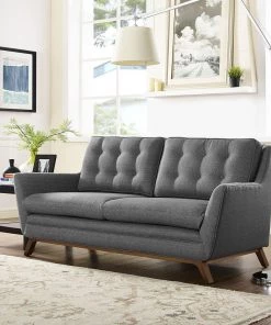 Modway Beguile Upholstered Fabric Loveseat Gray