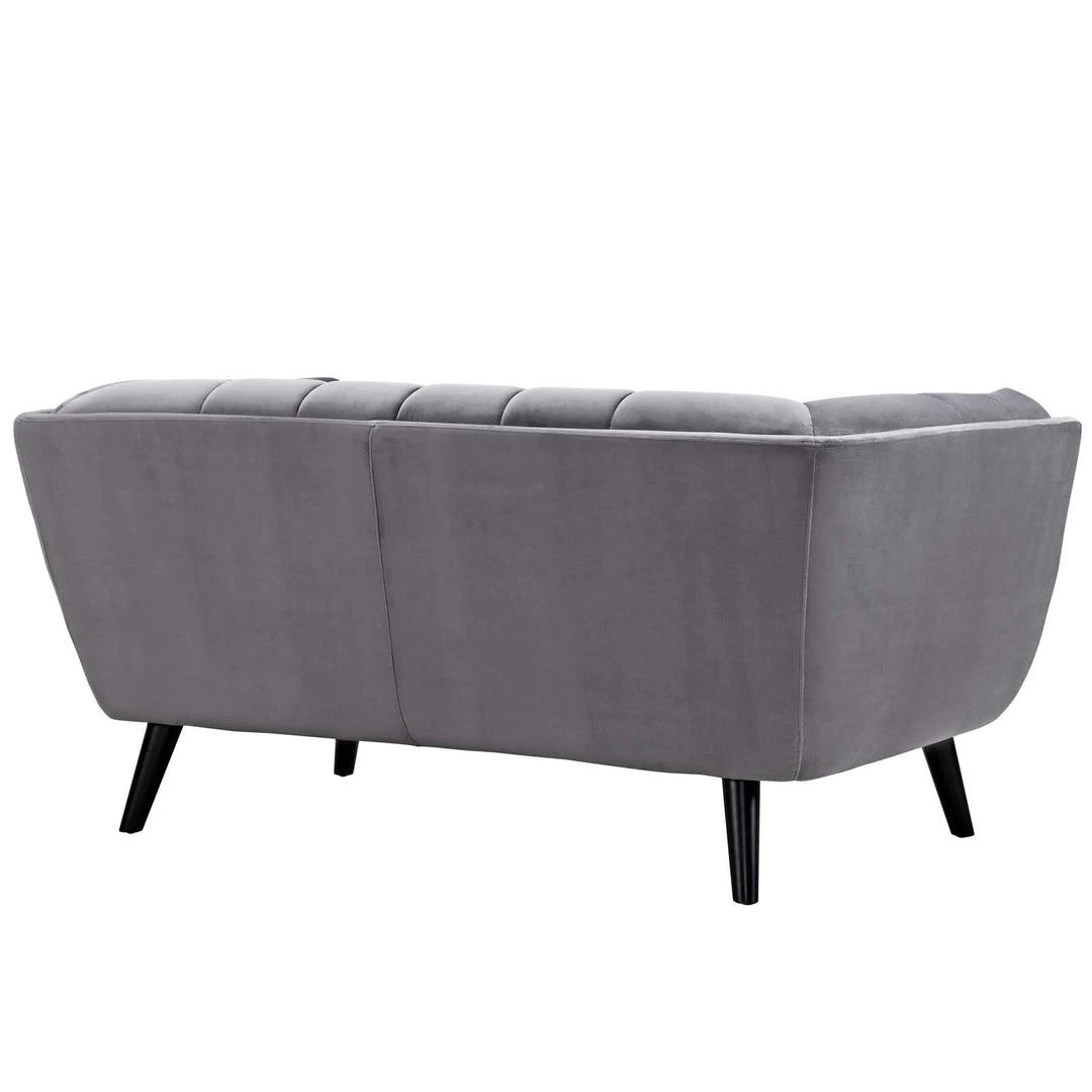 Modway Bestow Performance Velvet Loveseat Gray 2 Modway Bestow Performance Velvet Loveseat Gray