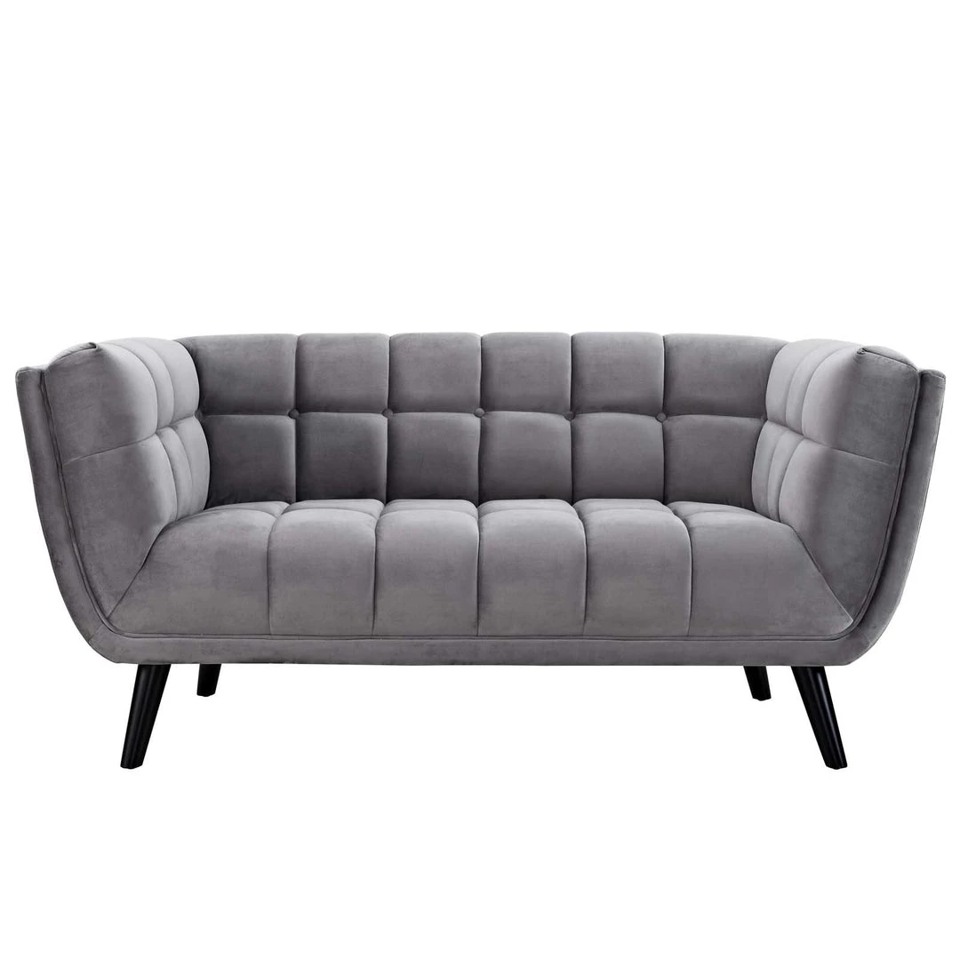 Modway Bestow Performance Velvet Loveseat Gray 3 Modway Bestow Performance Velvet Loveseat Gray