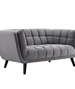 Modway Bestow Performance Velvet Loveseat Gray