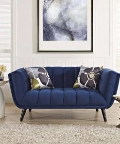 Modway Bestow Performance Velvet Loveseat Navy 8 Modway Bestow Performance Velvet Loveseat Navy