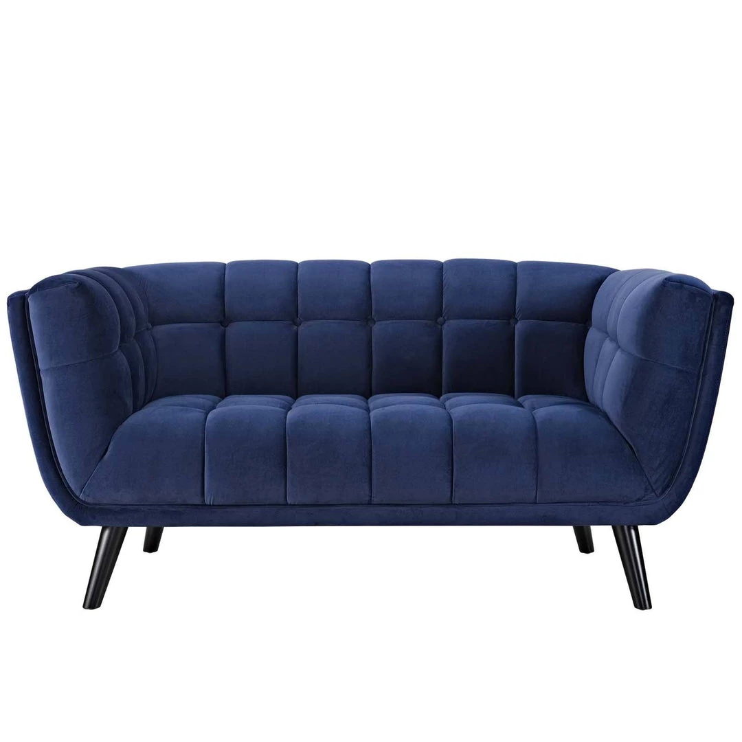 Modway Bestow Performance Velvet Loveseat Navy 3 Modway Bestow Performance Velvet Loveseat Navy