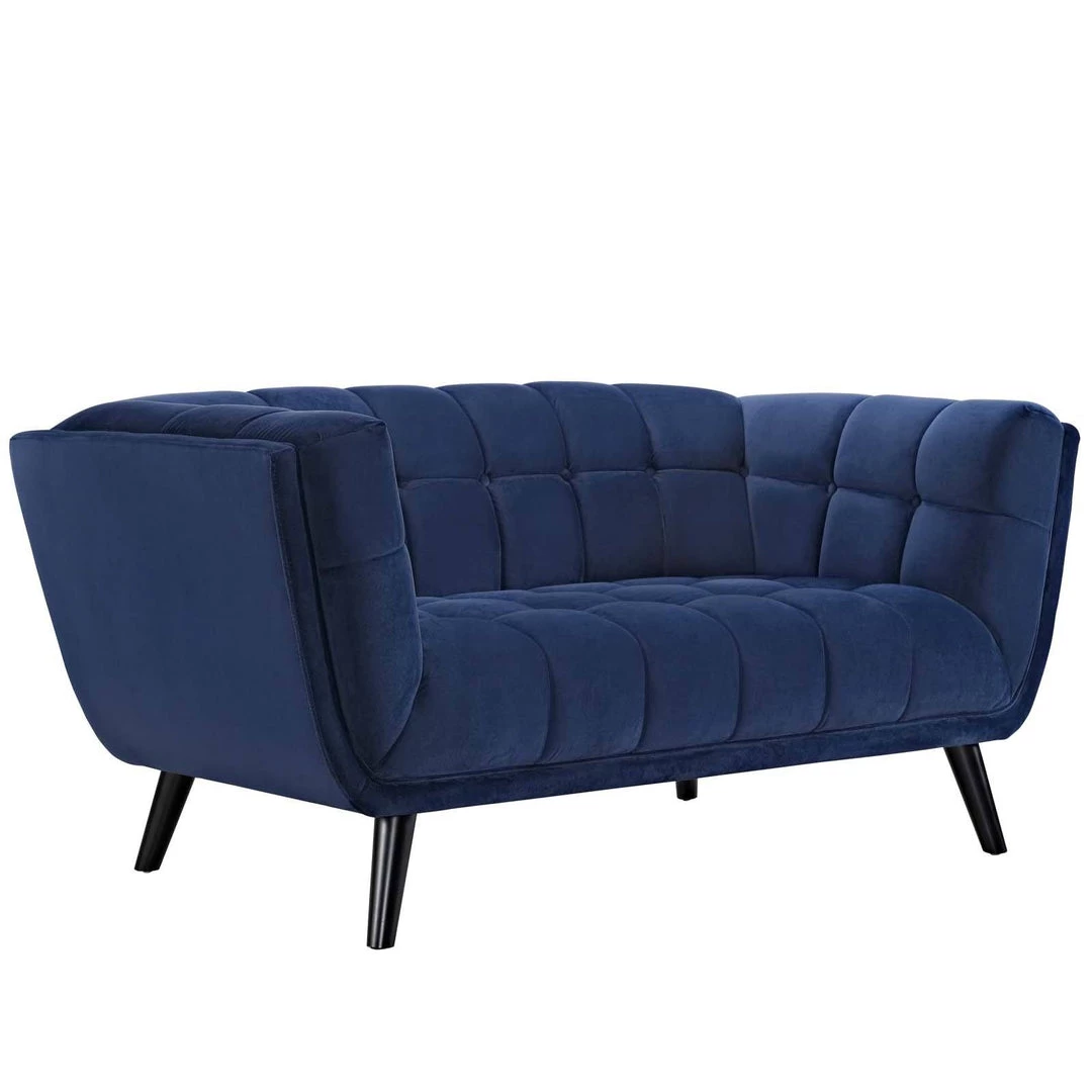 Modway Bestow Performance Velvet Loveseat Navy 1 Modway Bestow Performance Velvet Loveseat Navy