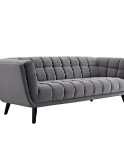 Modway Bestow Performance Velvet Sofa Gray