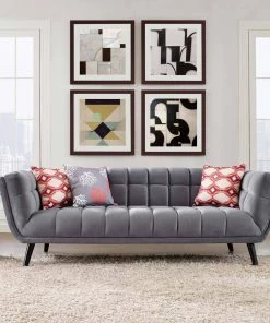 Modway Bestow Performance Velvet Sofa Gray
