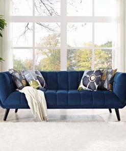 Modway Bestow Performance Velvet Sofa Navy 8 Modway Bestow Performance Velvet Sofa Navy
