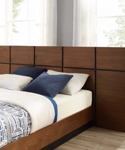 Modway Caima Queen Platform Bed Walnut Beds