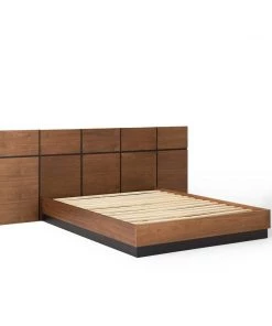 Modway Caima Queen Platform Bed Walnut Beds