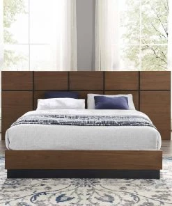Modway Caima Queen Platform Bed Walnut Beds