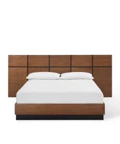 Modway Caima Queen Platform Bed Walnut Beds